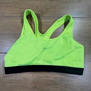 Nike Pro‎ Dri Fit Sports Bra Neon Green Racerback Medium